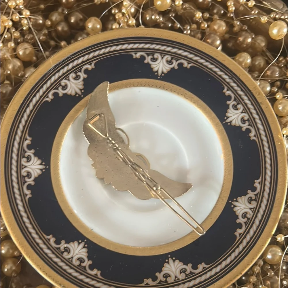 Vintage Cloisonné Moth Barrette